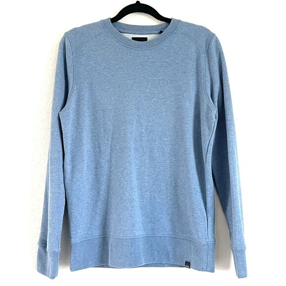 PrAna Men’s Organic Cotton Recycled Poly Blend Sweatshirt Light Blue - Picture 1 of 10